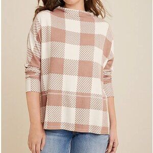 Maurices Womens Plaid Tunic Top Size Medium Cherrywood Brown Size Large